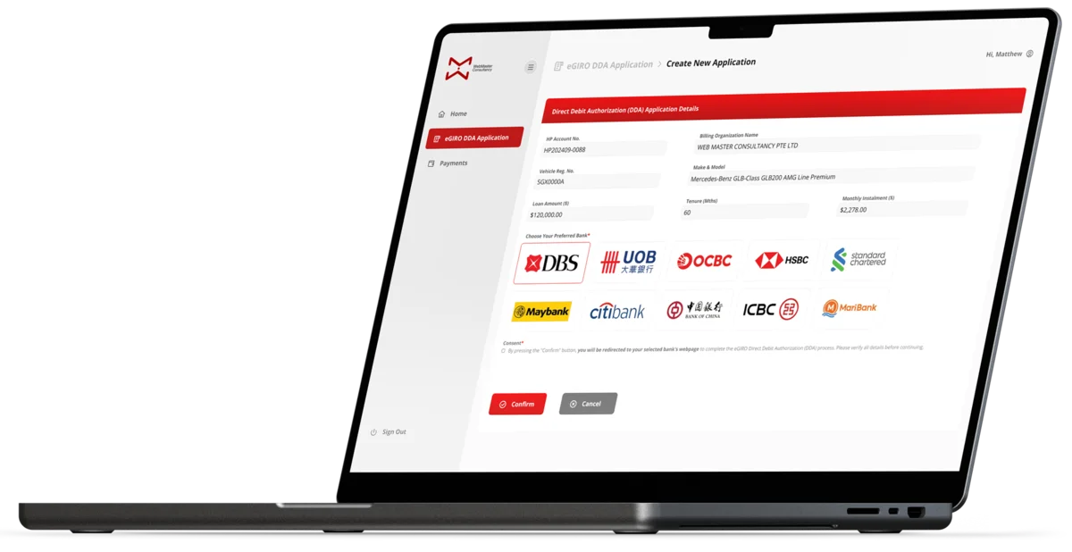 eGIRO Online DDA Application System